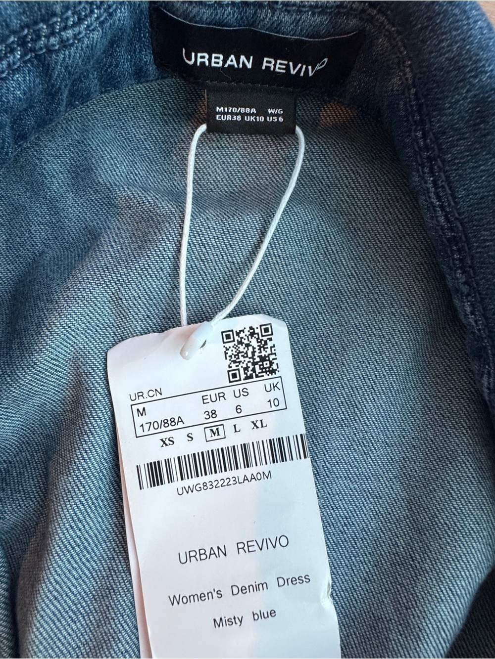 Urban Revivo NWT Denim Cut outs Front Dlits Halter Maxi Dress sz 6 - Picture 3 of 7